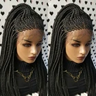 Парик для плетеных косичек, 13 х4 дюймов, из термостойкого волокна