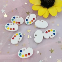 20pcs mini palette earring resin charms pendant charms for woman girls cartoon jewelry findings diy wholesale 1724mm