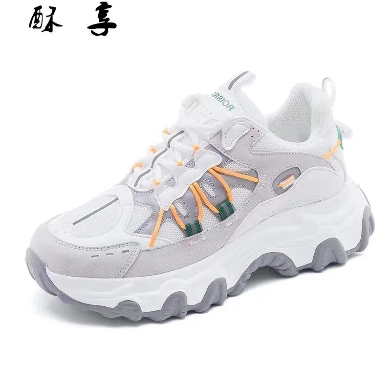 

2021 New Women's Mesh Breathable Sneakers Spring Women's Shoes Comfortable Lace-up Casual Shoes Fashion Walking Platform Shoes