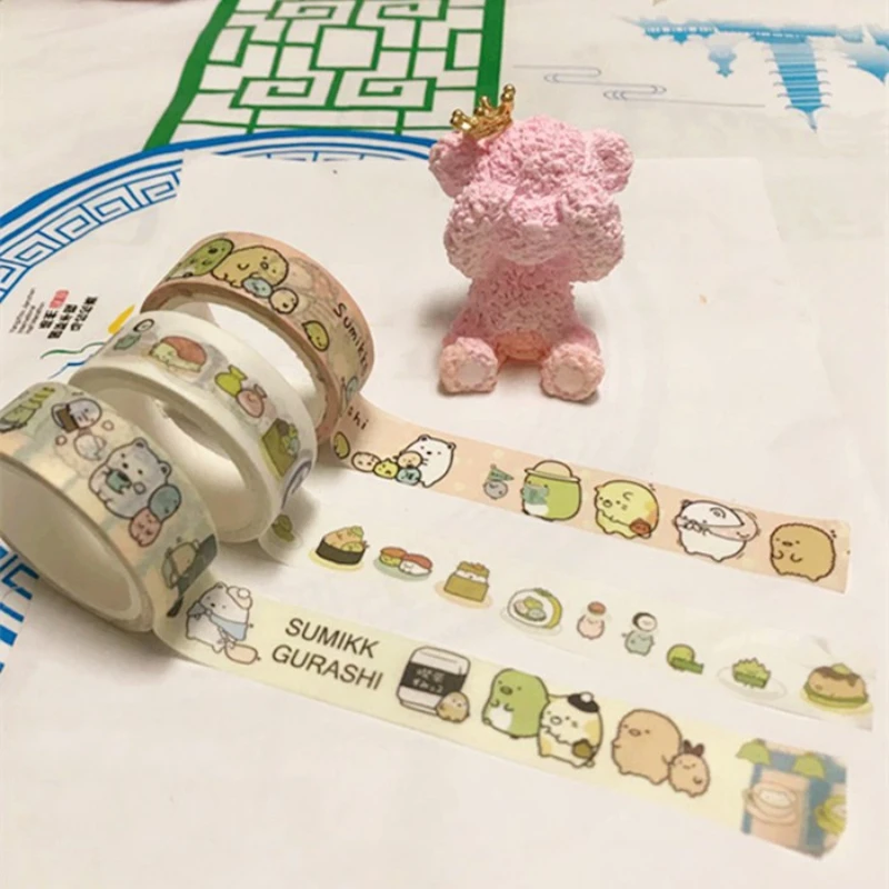 

4 Pc/pack Cute Cartoon Sumikko Gurashi Paper tear tape DIY stickers Hand tape decorative tape