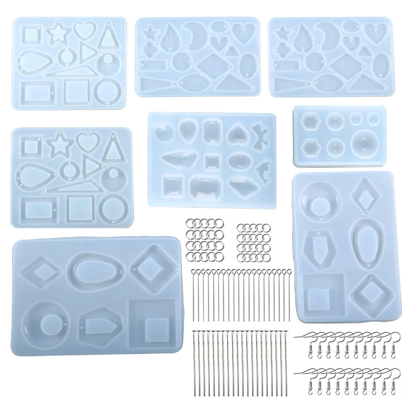 

8 Styel Diy Earrings Pendant Silicone Mold Silicone Set Handmade Mirror Set Resin Drop Set Molud Drop Shipping