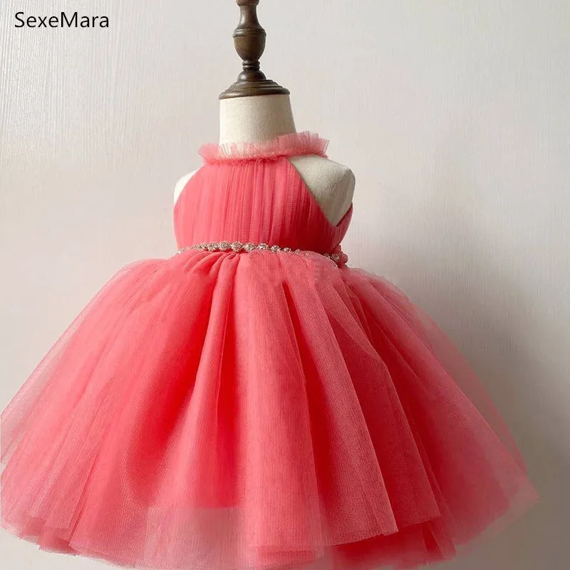 

Baby Baptism Dress Tutu Princess Gown Infant 1 Year Birthday Dress Christmas Party Dress Kids Clothes Custom Any Color
