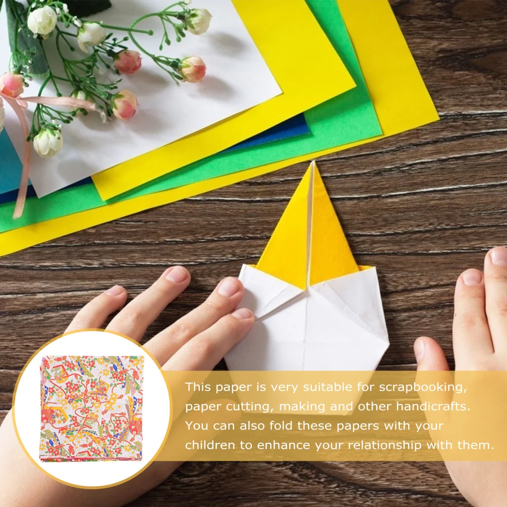 

4 Sets DIY Paper Crane Folding Paper Japanese Style Sqaure Origami Paper (7cm)