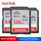 Карта памяти SanDisk Ultra SDHCSDXC SD, класс 10, 16 ГБ, 32 ГБ, 64 ГБ, 128 ГБ, C10, UHS-I, 120, МБс., флеш-карта для камеры Full HD