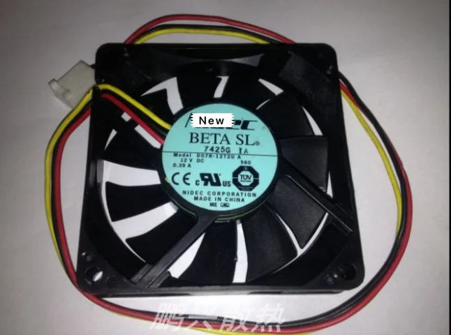 

Для Nidec D07R-12T2U A, вентилятор охлаждения сервера DC 12V 0.39A 70x70x15 мм, 3 провода