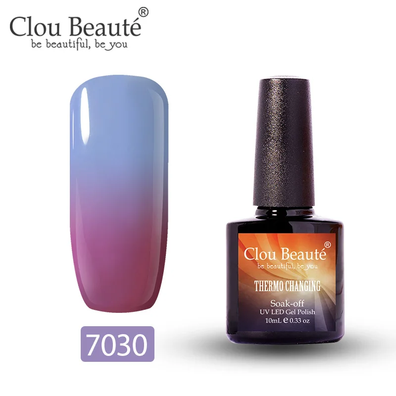 7030 Clou Beaute гель-лак, меняющий цвет в зависимости от температуры, гибридный УФ-лак для ногтей, стойкий, растворимый гель, 10 мл - Цвет: 7030