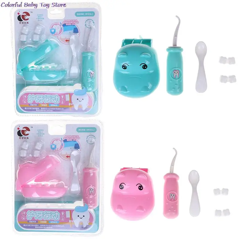 1set Kids Pretend Play Toy Dentist Check Teeth Model Set Medical Kit Educational Role Simulation Learing Toys For Children | Игрушки и