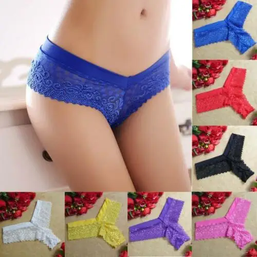 Сексуальное женское нижнее белье кружевные стринги с V образным вырезом