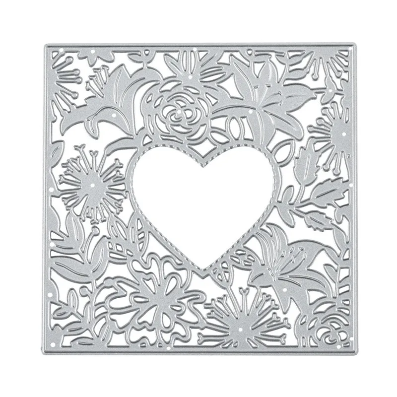 Eastshape любовь рамка с цветами трафарет для альбома металлические режущие штампы