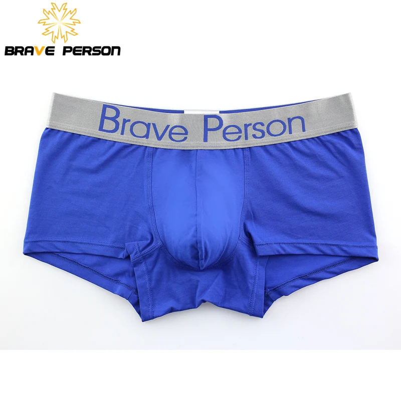 Новинка модное мужское нижнее белье BRAVE PERSON сексуальные боксеры однотонные