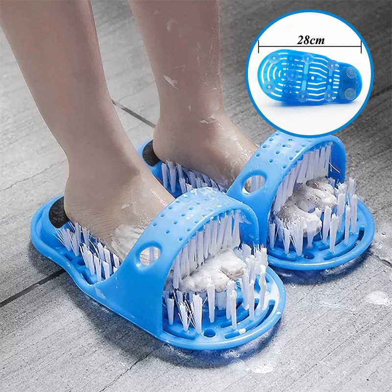 

Plastic Bath Shower Feet Massage Slippers Bath Shoes Brush Pumice Stone Foot Scrubber Spa Shower Remove Dead Skin Foot Care Tool