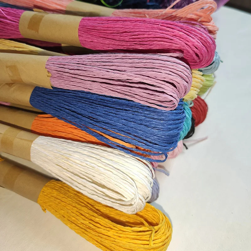 30 м в посылка двусторонняя цветная бумажная веревка из рафии для детского сада