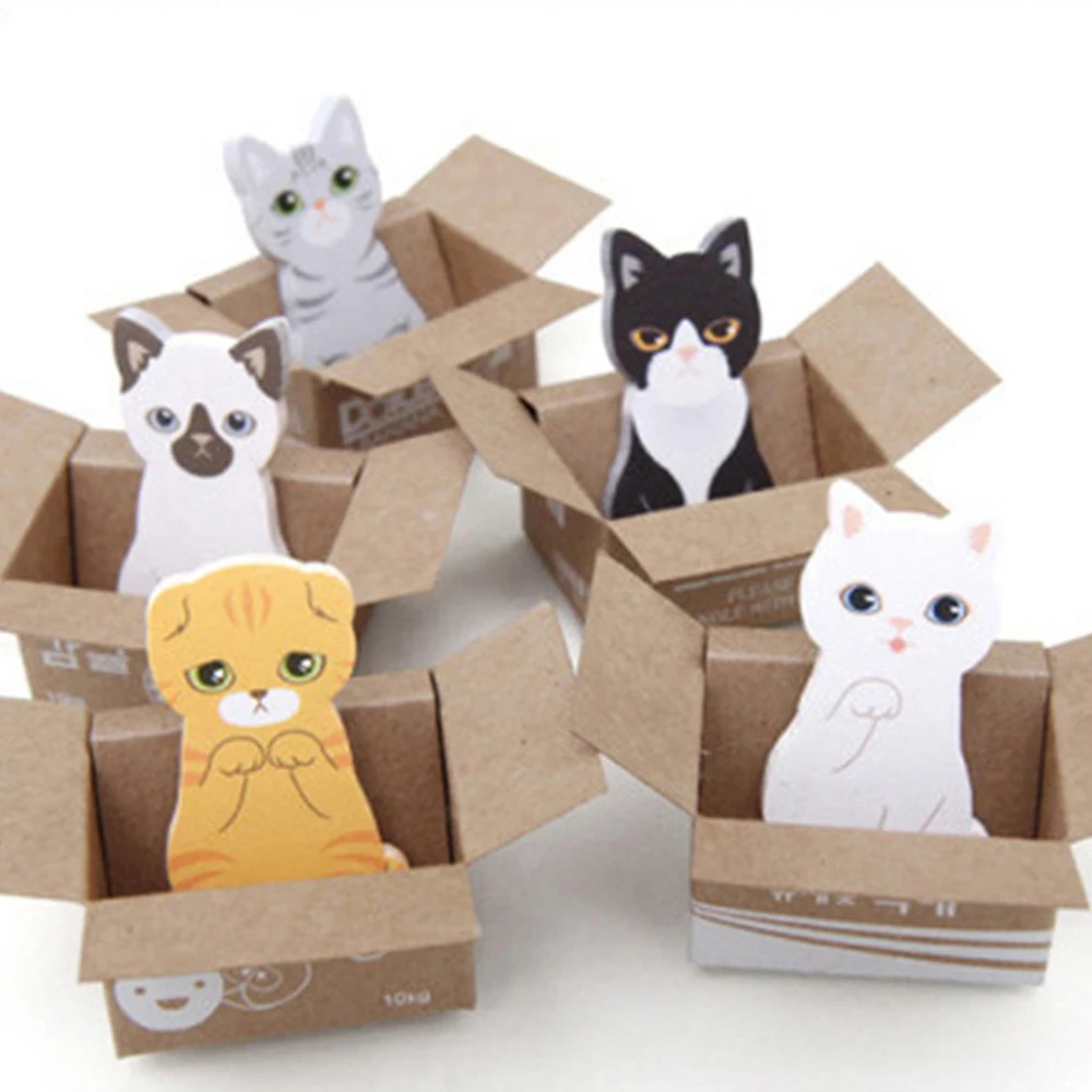 

Cute Cat Bookmarks Series Stickers Notes Creative Notepad Label To Do List Paper Office School Memorandum Stationery Decorate
