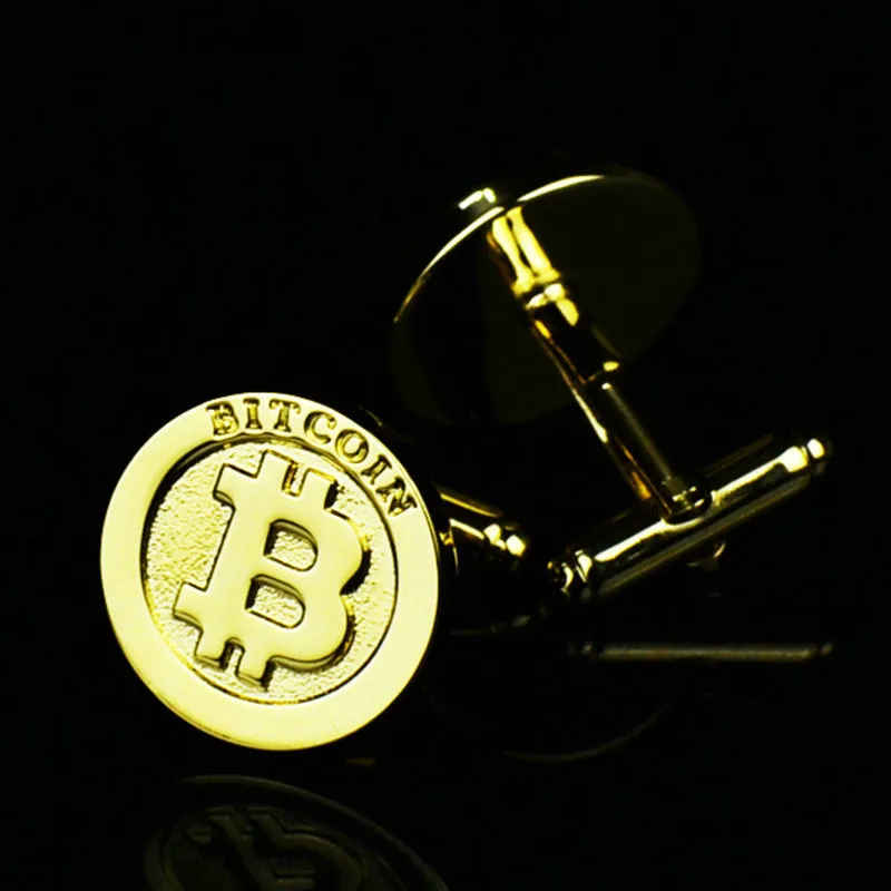 

Bitcoin (BTC) French Shirt Cufflinks Men's Metal Banquet Round Bit Coin Button Creative Exquisite High Quality Cuff Link Gifts