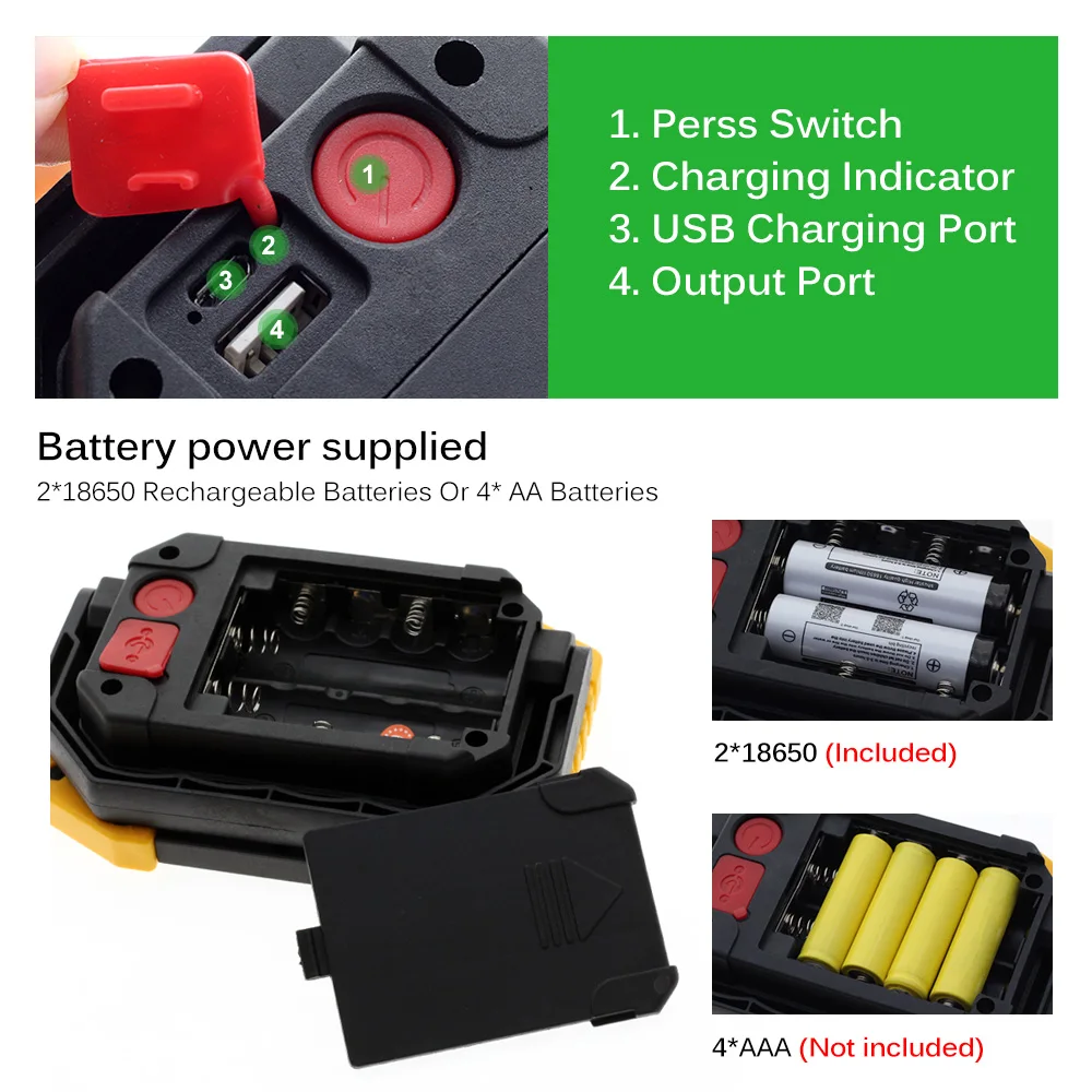 

Portable Emergency Lanterns Wireless COB light Solar Energy/Usb Charging/Battery Power 10W 20W 30W Outdoor Work Traffic Lamp