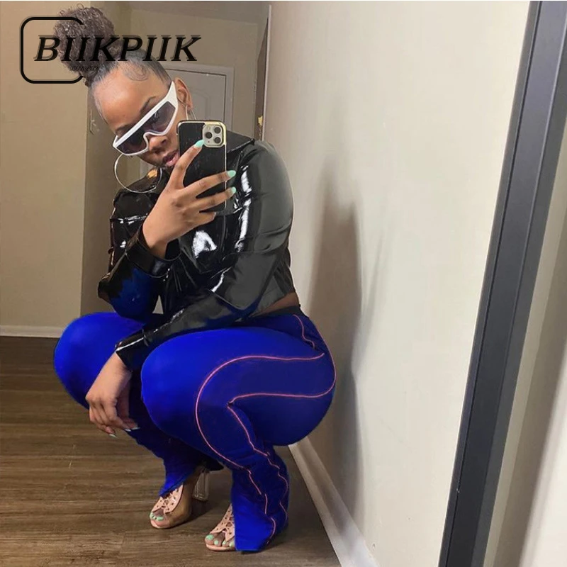 

BIIKPIIK Women Solid Rework Skinng Long Pants Casual All-Match Trousers Female Bodycon Summer Clubwear Basic Skinny Leggings