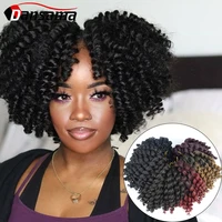 dansama jumpy wand curl crochet braids hair synthetic crochet braiding hair extensions 8 inch 22 strands ombre blonde black red