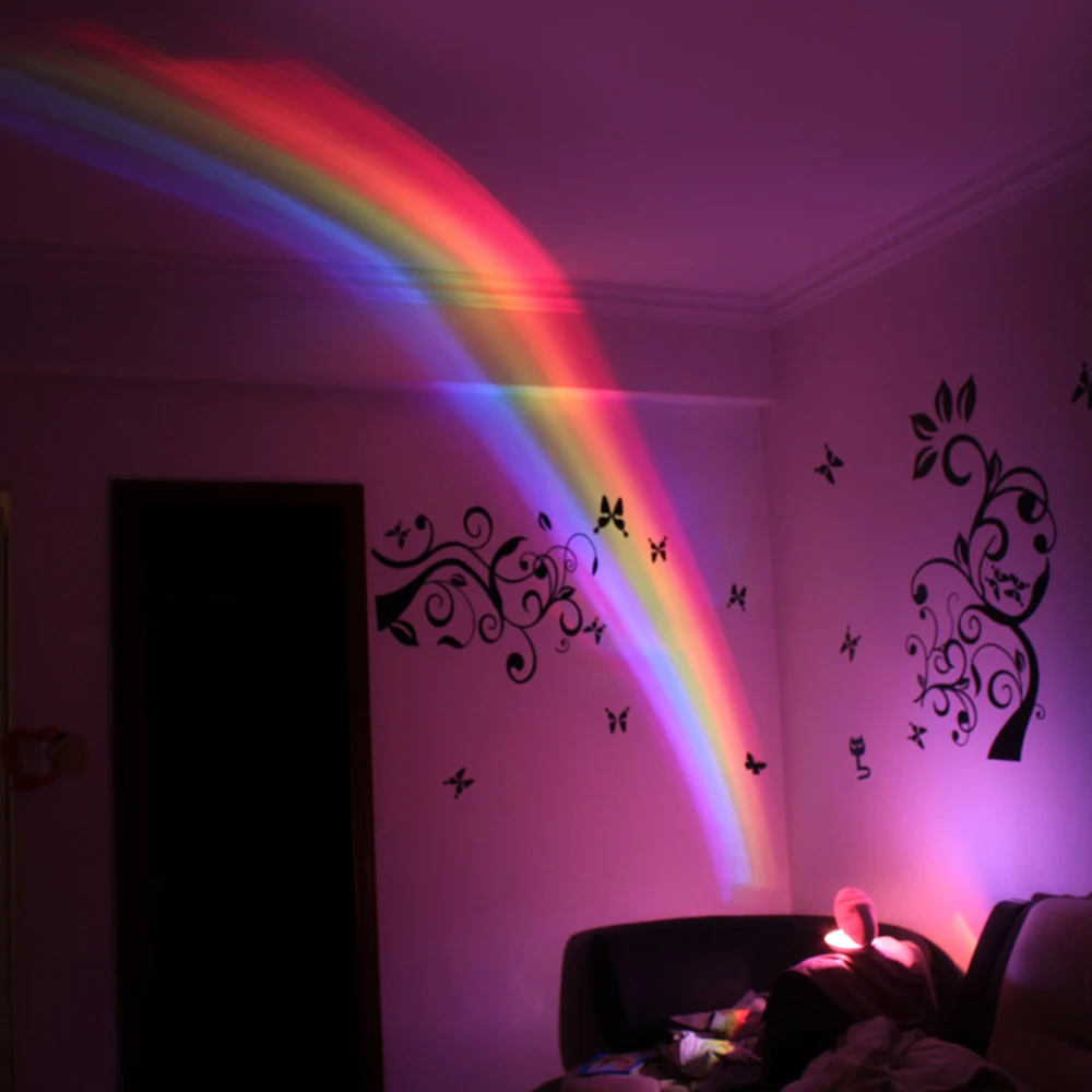 3 Modes LED Creative Colorful Rainbow Night Light Romantic Magic Projection Lamp For Children Bedroom Home Decor | Лампы и освещение