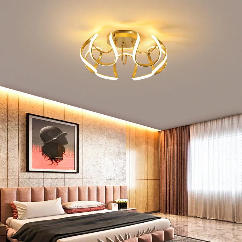 

Modern Led Chandelier Hanging Lamp Gold Coffee Ceiling Chandelier Lighting For Living room Dining room Kitchen Lamp