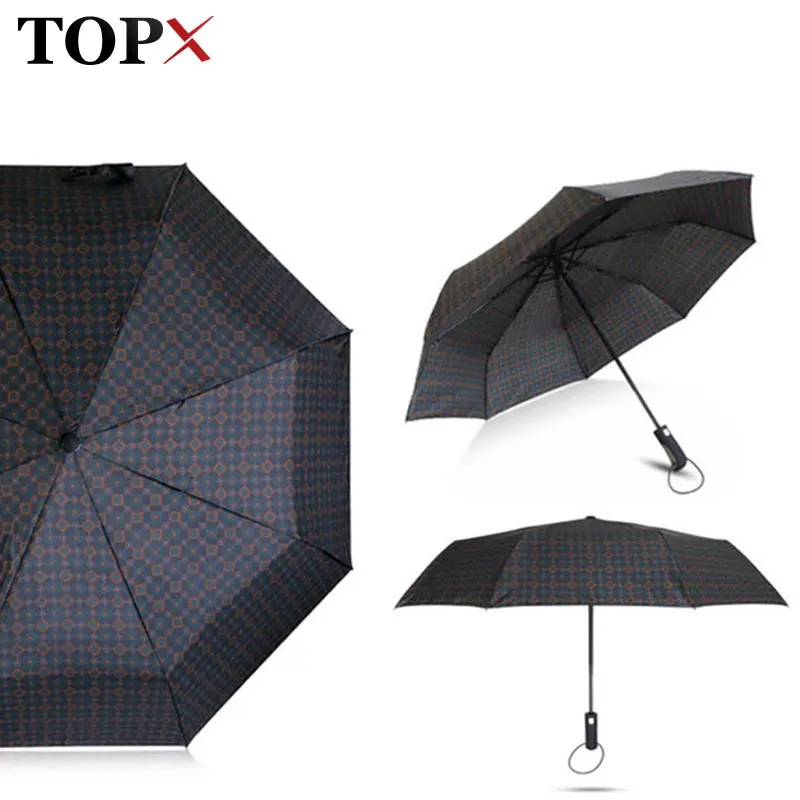 3Folding Automatic Wind Resistance Umbrella Rain Women Business Outdoor Car Portable Umbrellas Gentleman Stripe Men Parasol | Дом и сад
