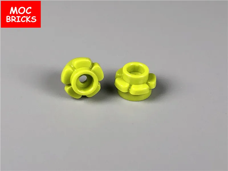 100 шт./партия кубики MOC разноцветная тарелка сделай сам круглая 1x1 с цветочным
