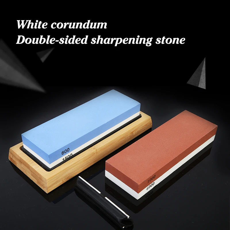 

Two Sides Knife Sharpener Whetstone Knife Sharpening Stone 400/1000 3000/8000 Grit Grindstone Sharpener With Bamboo Base Sets