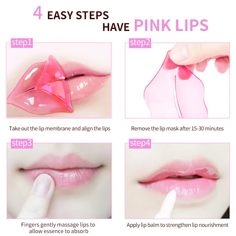 

5/10PCS Beauty Lip Plumper Pink Crystal Collagen Lip Mask Patches Moisture Essence Wrinkle Cosmetics Lip Patch Skin Care