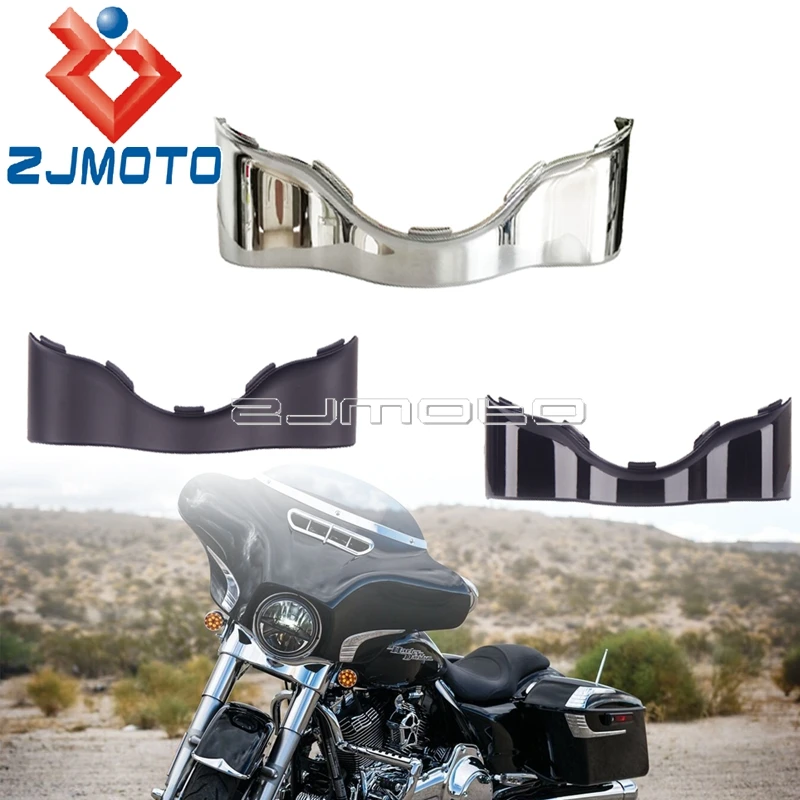 

Матовый черный Пластик в форме крыла летучей мыши Нижняя отделка юбка головной светильник обтекатель покрытие из АБС-пластика для Harley CVO Ст...