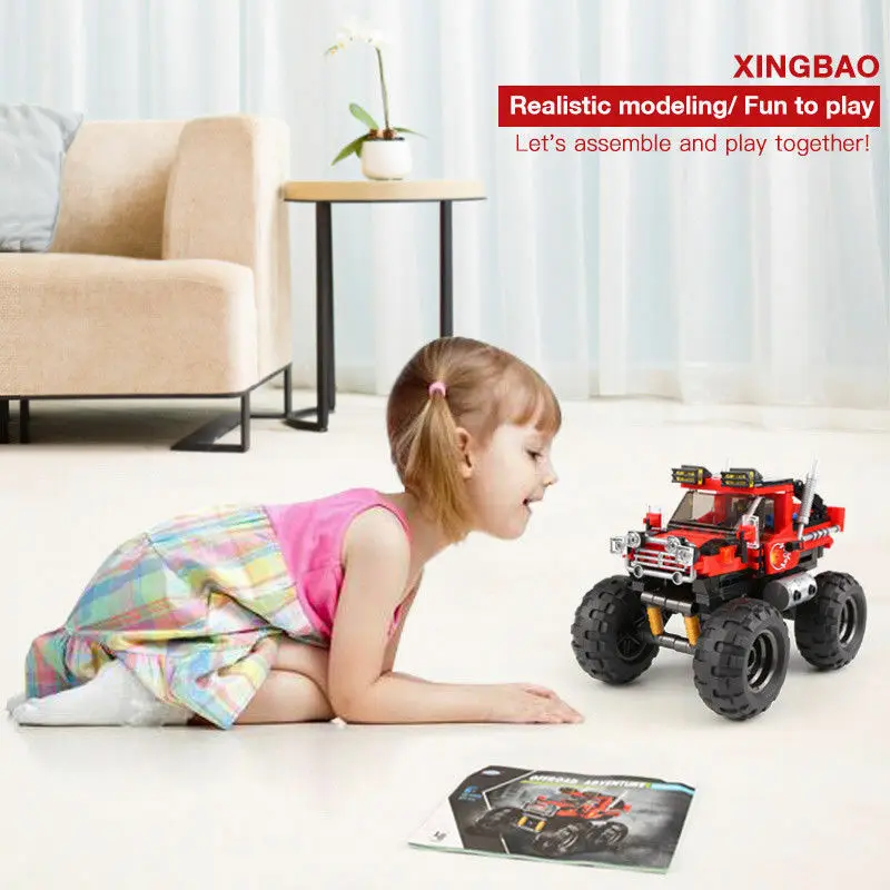 

Bigfoot Building Block with Original Box Building Blocks Car Creative Technology Bigfoot Building Blocks All Terrain Vehicle Toy