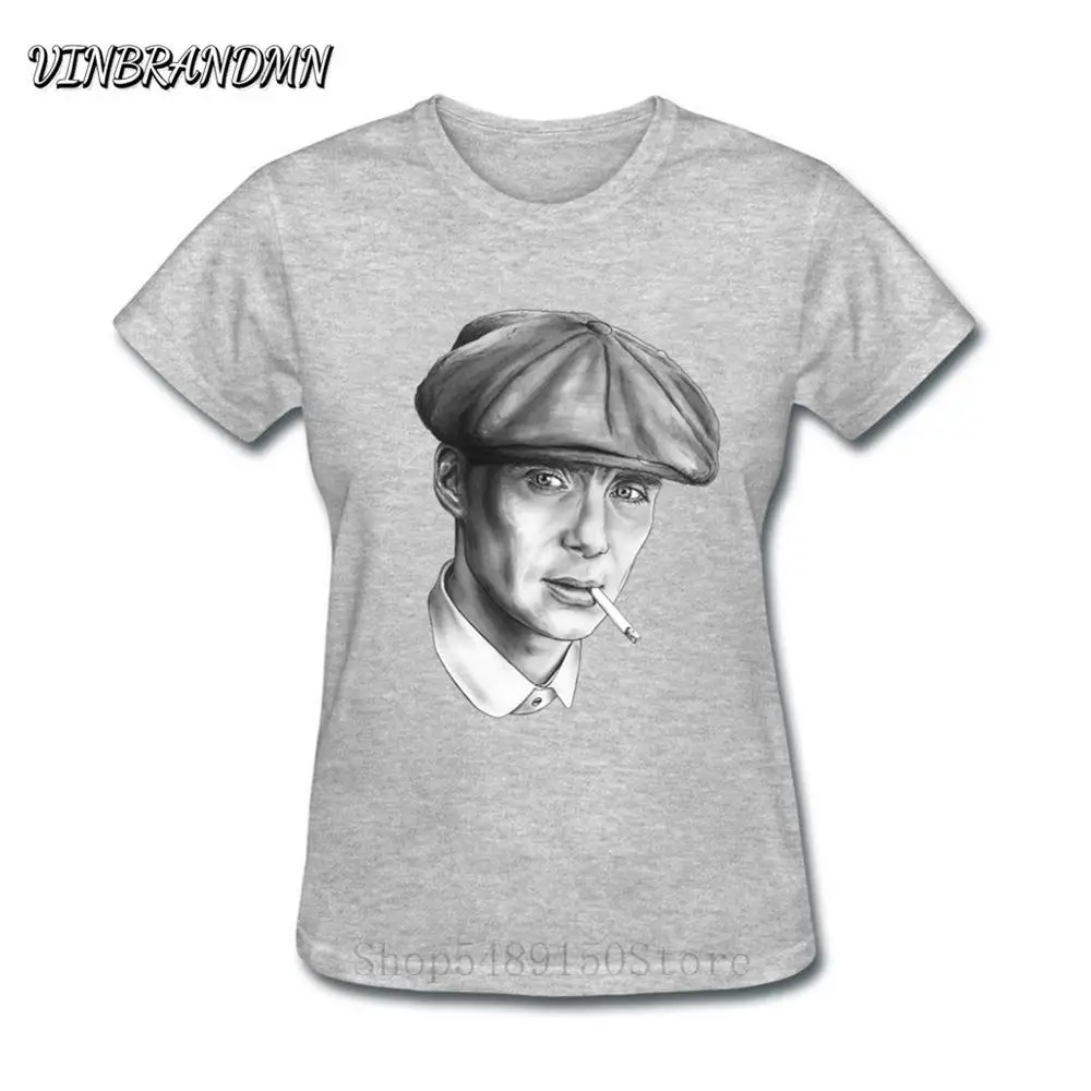 В стиле хип хоп Томми Шелби короткий рукав натуральный хлопок Harajuku футболка