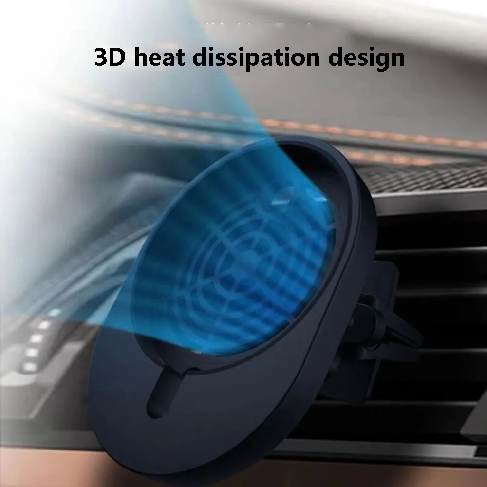 

Magnetic Car Charger For Magsafe iPhone 12 12Pro 12ProMax 12Mini Wireless Magnet Charging Station Cradle Vent Dashboard Holder
