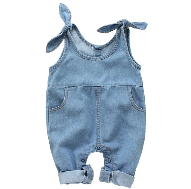 Комбинезоны для новорожденных Одежда маленьких мальчиков и девочек Джинсовый