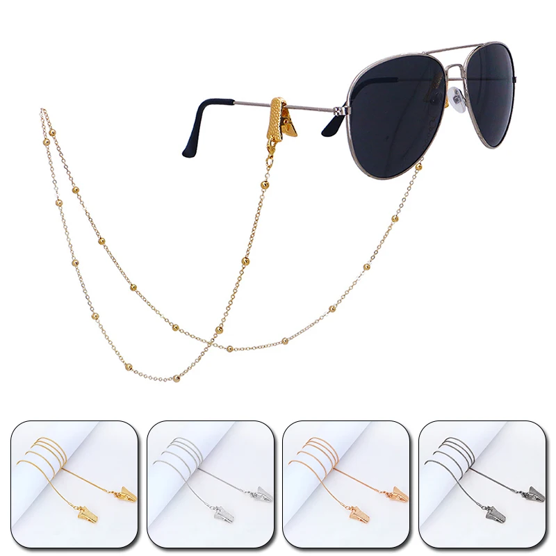 

Gold Silver Color Glasses Chain Mask Lanyards With Clips Women Men Ear Saver Holder Necklace Adjustable Holder With Small Clip