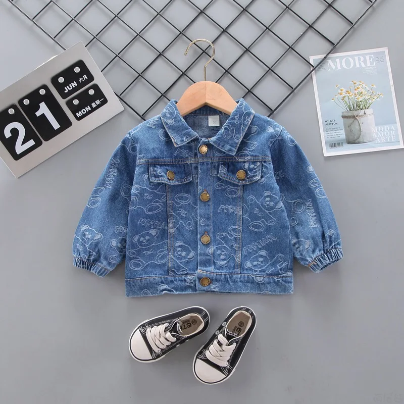 Джинсовая куртка для маленьких девочек джинсовая верхняя одежда детей ветровка