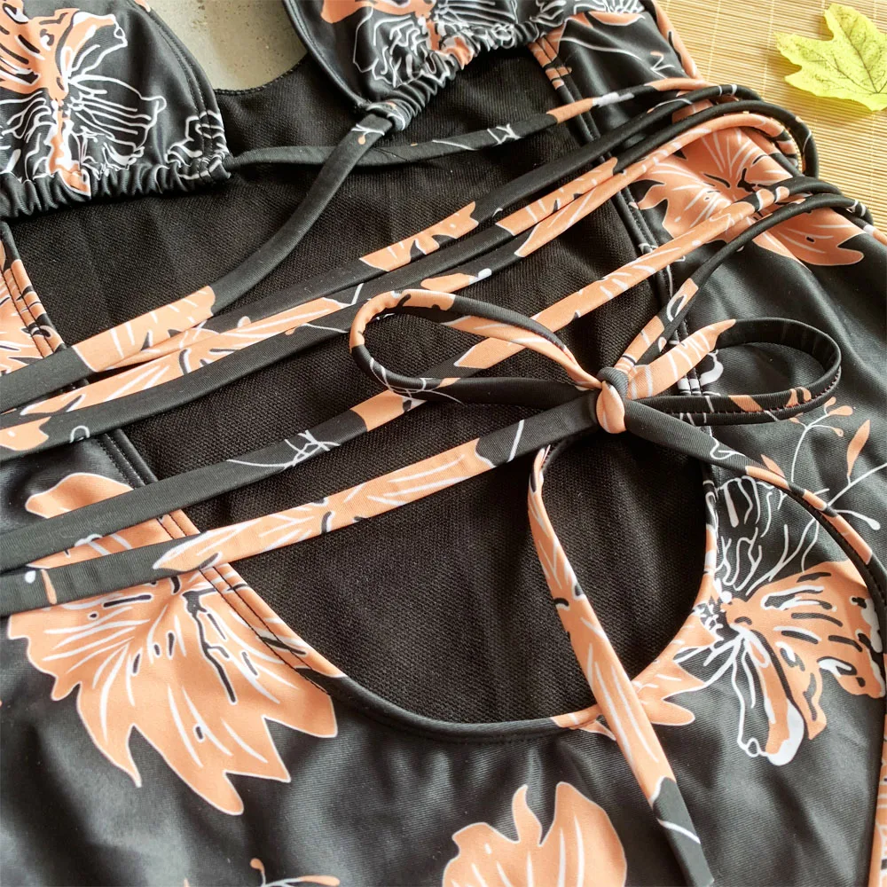 Сексуальный слитный купальник для женщин 2020 бандаж с высоким вырезом монокини