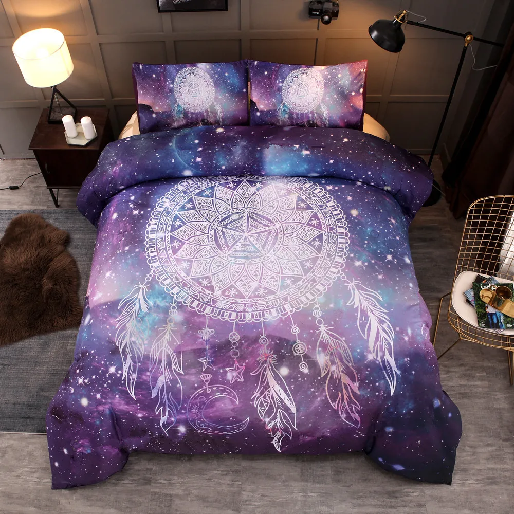 

Fashion Dreamcatcher 3D Bedding Set Ultra Soft Duvet Cover Set with Pillowcase Polyester Fiber Wrinkle Free Bedline Home Textile