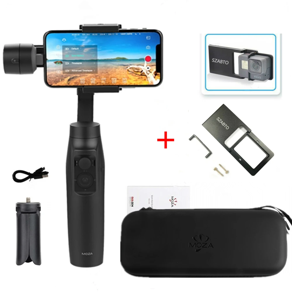 Mini Mi with Adapter MOZA MINI MI 3-Axis Gimbal стабилизатор для смартфона iPhone X 8 7 6 Plus samsung S9/S9+ S8 беспроводной телефон зарядки в режиме создания - Комплект: Mini Mi with Adapter