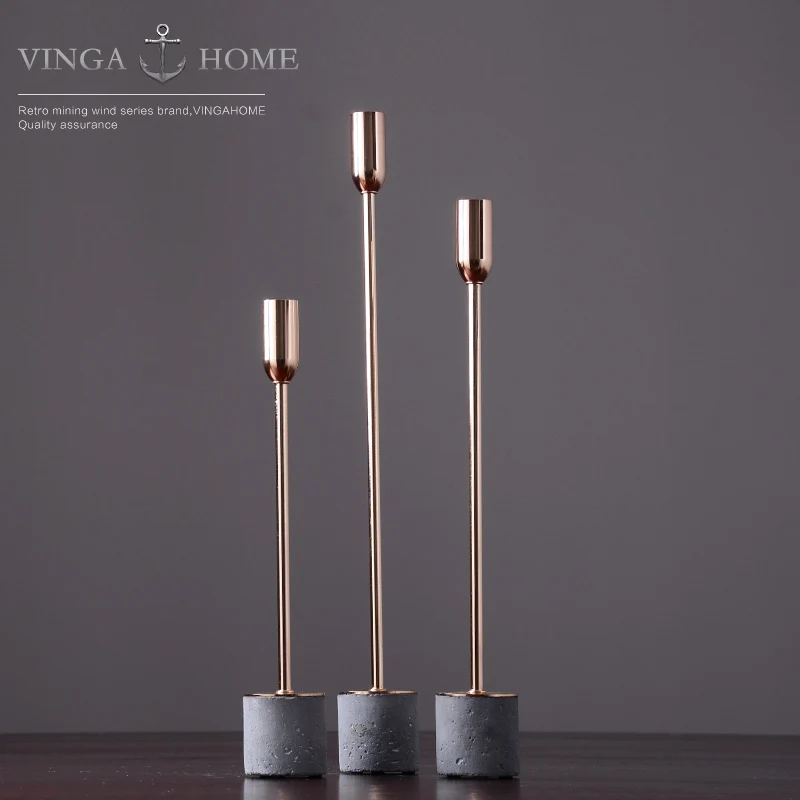 Старинный держатель для свечей Подсвечник В Стиле Ретро Железный Золотой