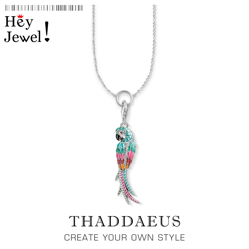 

Charm Necklace Parrot Bird of Paradise 2020 Summer Brand New Fashion Jewelry Europe 925 Sterling Silver Bohemia Gift For Women