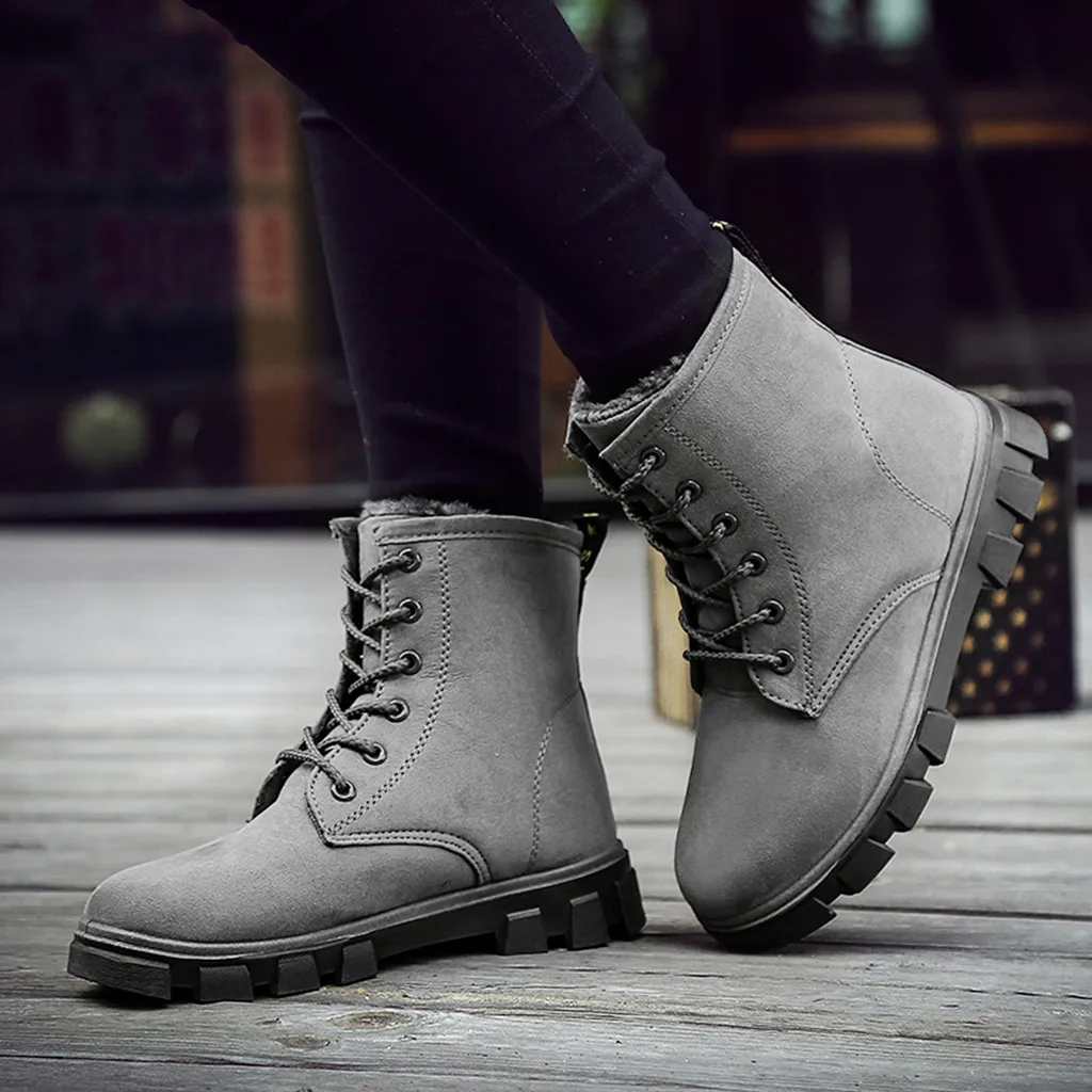 Модные зимние ботинки на платформе, на шнурках сапоги martins женская обувь модные сандалии смешанных цветов с нескользящей подошвой; женская обувь Высокое качество Большой размер, ботинки