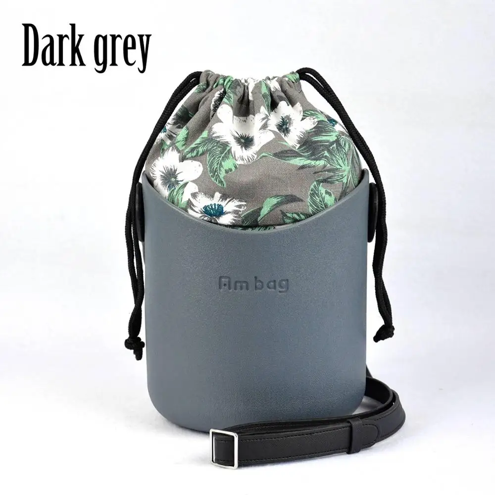 Dark grey O Basket Ambag EVA стиль obag корзина с ручками ремни холщовая струнная вставка женская сумка через плечо - Цвет: Dark grey