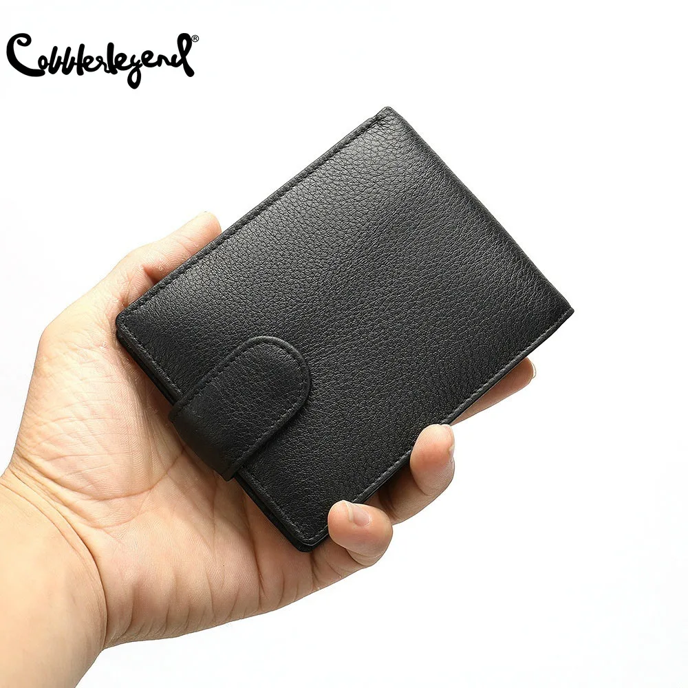 

New Men's Wallet Casual Genuine Leather Bifold Wallet For Men RFID Thin Purse Male Multiple Card Holder Coin Pocket Small