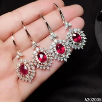 kjjeaxcmy fine jewelry 925 sterling silver inlaid natural gem ruby female new woman arrings eardrop support test hot selling