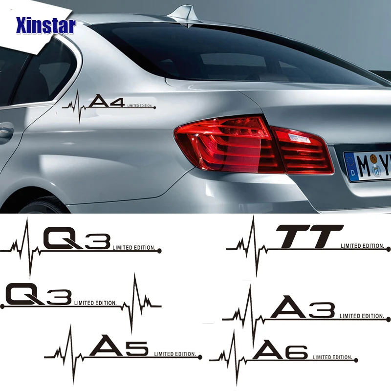 

2pcs Car decals sticker for Audi A3 A4 A5 A6 A7 A8 TT Q3 Q5 Q7 A1 B5 B6 B7 B8 B9 8P 8V 8L C6 C5 C7 4F