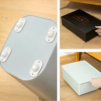 4pcs self adhesive universal pulley shelf storage box sorting boxes caster bottom pulley move the universal casters freely