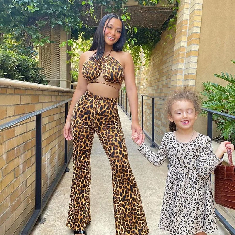 

female high quality trousers street leisure party pants A trouser suit with a leopard print waistcoat and high waist and hips