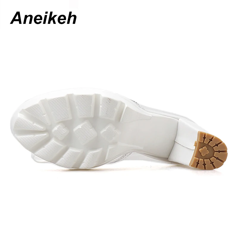 Aneikeh новые сексуальные флуоресцентные зеленые босоножки на высоком каблуке