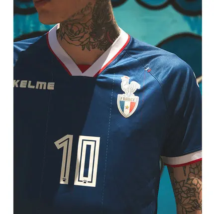 DarkBlue(no number) KELME Франция Home Away Футбол Культурный рубашка 3781001 - Цвет: DarkBlue(no number)