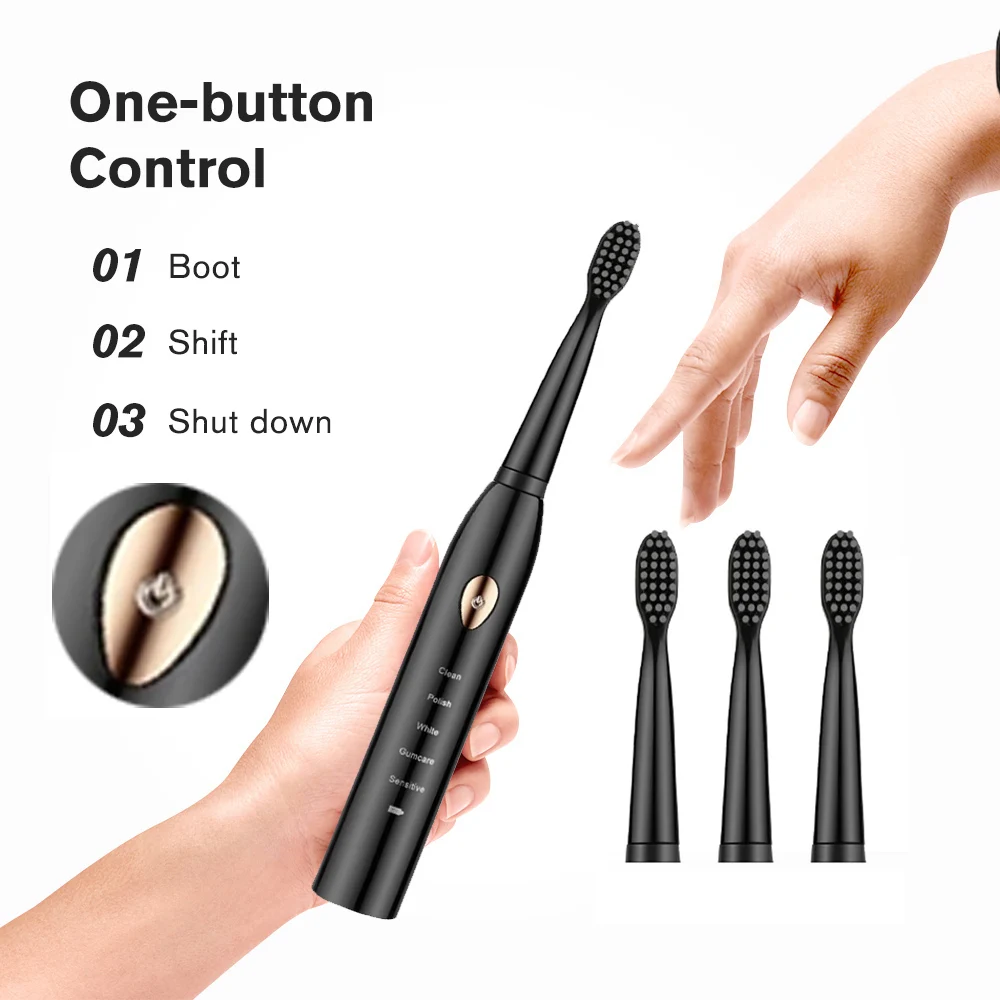 

Powerful Ultrasonic Sonic Electric Toothbrush USB Rechargeable Tooth Brush Adult Electronic Washable Whitening Teeth Brush