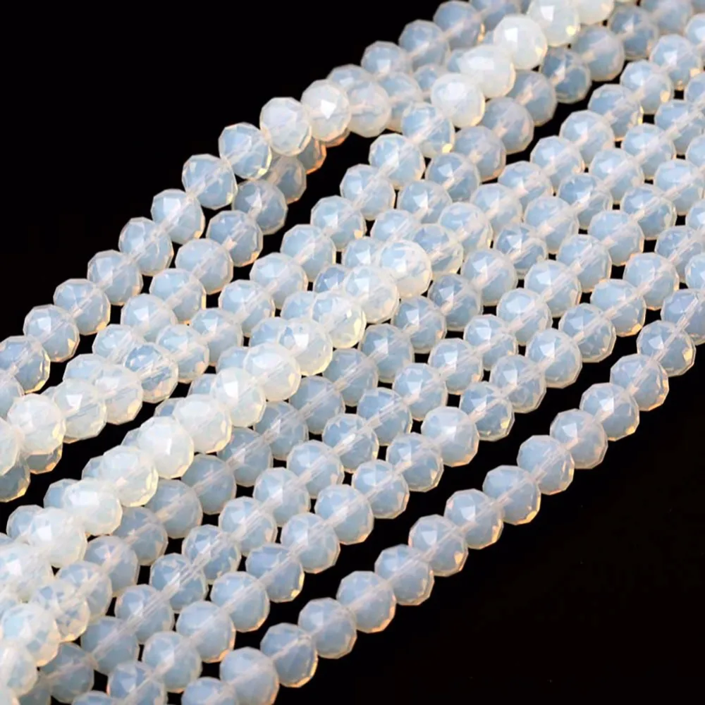 Граненые стеклянные бусины круглой формы белые фарфоровые аксессуары для